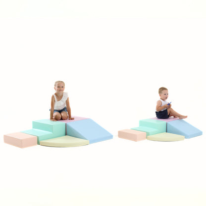 IGLU - 5-teiliges Softplay Bausteinset | Helles Pastell Eckkletterer XL