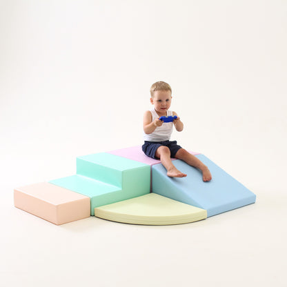 IGLU - 5-teiliges Softplay Bausteinset | Helles Pastell Eckkletterer XL