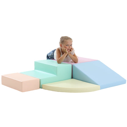IGLU - 5-teiliges Softplay Bausteinset | Helles Pastell Eckkletterer XL