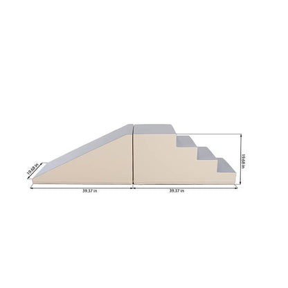 IGLU – Softplay Kletter-Set Treppe & Rutsche | Beige & Grau