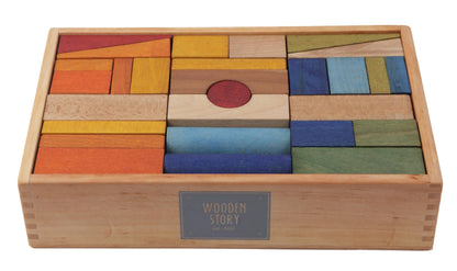 Wooden Story – Holzbausteine 63-teilig | Regenbogenwelt