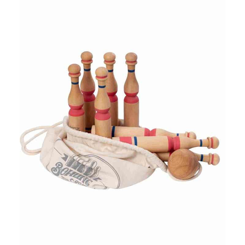 Wooden Story – Holz-Bowling-Set | Rot
